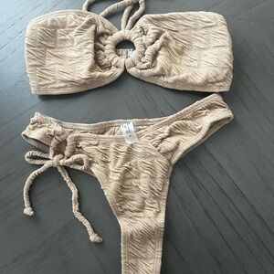 Textured Tan Bikini Set